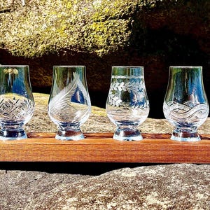 Wee Glencairn, Whiskey Tasting Flight Board, Bourbon Enthusiast Gift Set, Anniversary Present for Husband image 11