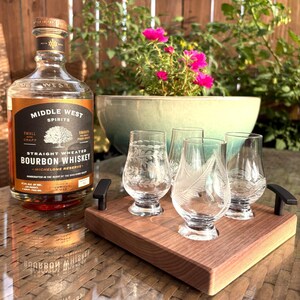 Wee Glencairn, Whiskey Tasting Flight Board, Bourbon Enthusiast Gift Set, Anniversary Present for Husband image 12