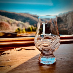 Glencairn Glass Personalized Whisky Tasting Snifter Handmade Nosing Dram Celtic Design Scotch Glass Engravable Bourbon Gift For Grandfather