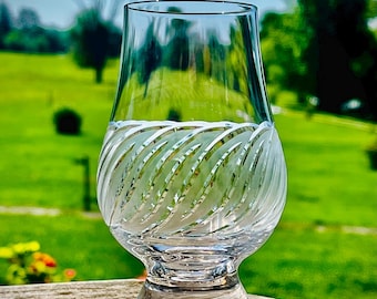 Handcut Glencairn Whiskey Glass, Bourbon Tasting Glass, Handmade Crystal