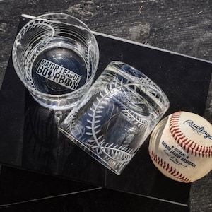 Baseball Coach Gift Personalized Whiskey Glass Baseball Pattern Bourbon Glass For Baseball Lover Old Fashioned Cocktail Glass Award For Team