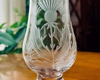 Glencairn Glass Thistle Design Scotch Tasting Gift for Whiskey Bar Home Decor for Husband Retirement Party Favor at Wedding Set for Brother