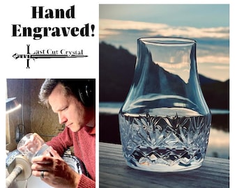 Personalized Whiskey Glass: Hand-Engraved Crystal Bourbon Tasting Scotch Tumbler Set for Homebar Decor for Holiday Party Favor