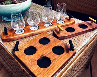 Whiskey Tasting Board Bourbon Glass Display Stand Scotch Glass Flight Tray Bar Accessory Drink Housewarming Gift Party Table Centerpiece