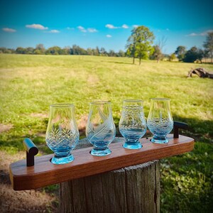 Wee Glencairn, Whiskey Tasting Flight Board, Bourbon Enthusiast Gift Set, Anniversary Present for Husband image 10