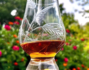 Glencairn Glass, Rye Whiskey Glass, Gift For Husband Bourbon Lover, Gift for Farmer Nature Garden Decor Party Favor for Wedding Head Table
