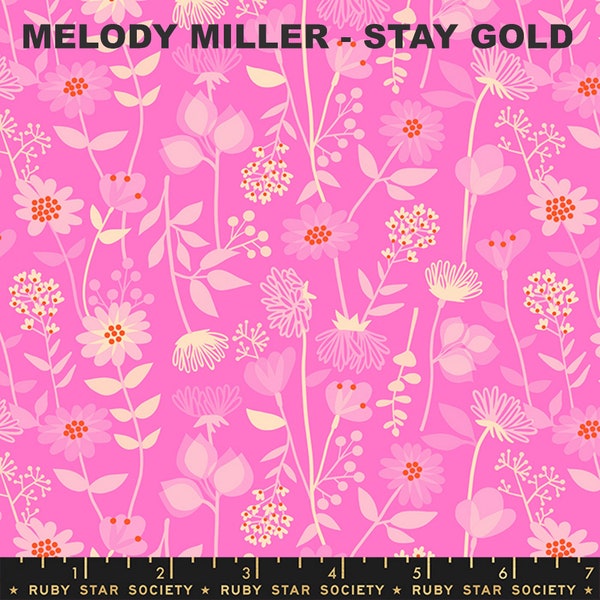 Floral - Lipstick - STAY GOLD - by Melody Miller of Ruby Star Society - Moda - Quilting Cotton Fabric - ( RS0021 13 )