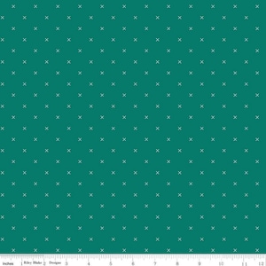 BEE CROSS STITCH - X’s on Jade color Quilting Cotton Fabric - Lori Holt of Bee in My Bonnet - Riley Blake Designs - C745-Jade