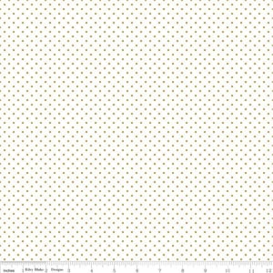 SWISS DOT - Gold Metallic Polka Dots on White color Quilting Cotton Fabric - by Riley Blake Designs - SC660-GOLD