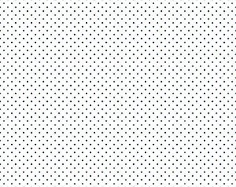 SWISS DOT - Navy color Polka Dots on Solid White color Quilting Cotton Fabric - ** Last Piece ** - by Riley Blake Designs - C660-21-NAVY