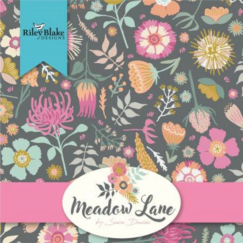 by Sara Davies for Riley Blake Designs - FQ-10120-18 Fat Quarter Bundle 18 Fabrics Meadow Lane