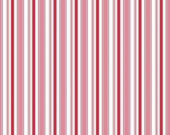 COZY CHRISTMAS - Stripes - Pink & White - Lori Holt of Bee in My Bonnet - Riley Blake Designs - Quilting Cotton Fabric - C5368-Pink