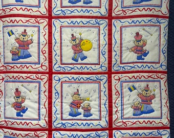 Bear Band - Quilt - 48" inch x 56" inch - Hand gewatteerd - Polyester batting