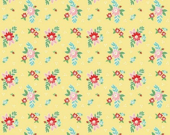 QUILT FAIR - Florals on Yellow color Quilting Cotton Fabric - Tasha Noel - Riley Blake Designs - C11351-Yellow
