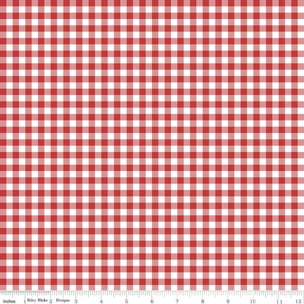 SALE - Gingham Check - Red - QUILT FAIR - Tasha Noel - Riley Blake Designs - Quilting Cotton Fabric - C11357-Red