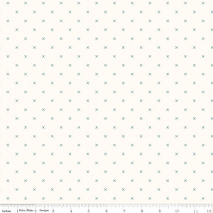 BEE CROSS STITCH - X’s of Jade on Cloud color Quilting Cotton Fabric - Lori Holt of Bee in My Bonnet - Riley Blake Designs - C747-Jade