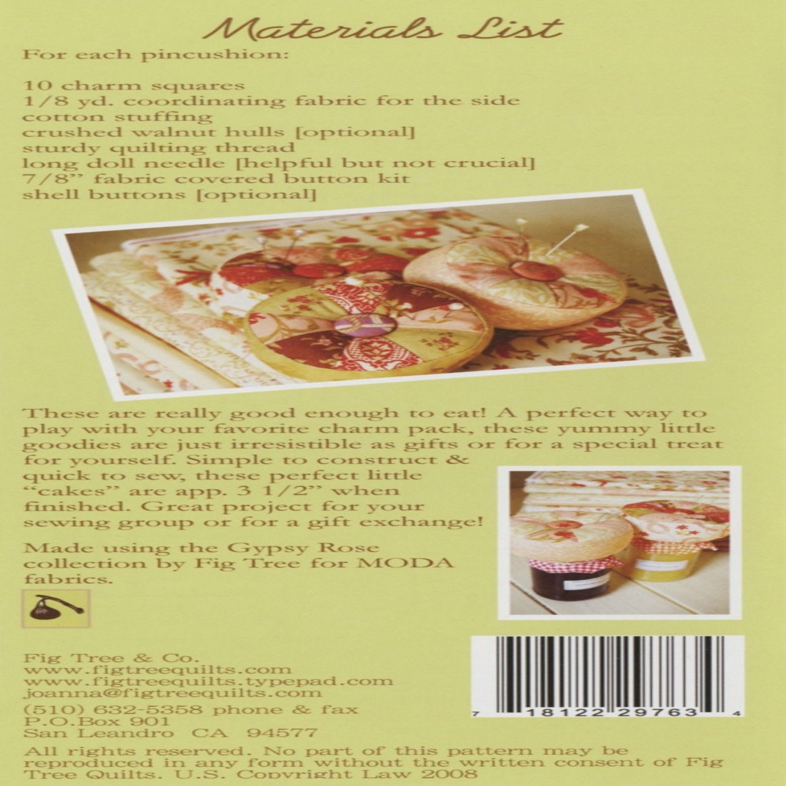 Pattern Pincushion Fig Tree Threads Petite Galeau | Etsy