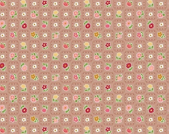 GRANNY CHIC - Garden on Brown color Quilting Cotton Fabric - by Lori Holt of Bee in my Bonnet - Riley Blake Designs - C8521-BROWN