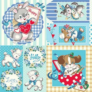Dear Little World: Kawaii Friends - Blue - Quilt Gate - Quilting Cotton Fabric - ( QUGLW2020-11D )