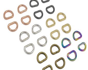 D-Ring - 1/2"  - 1/2 Inch - .5" Inch - Half Inch - 12mm - Bag Hardware - Multiple Colors - by Emmaline - ( DRNG-1/2INCH )