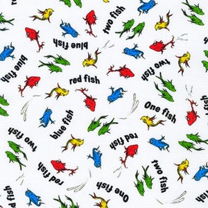 Dr. Seuss One Fish Two Fish Cotton Fabric