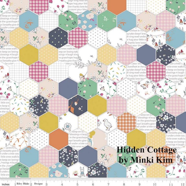 Hexagon - Yellow/Mustard - HIDDEN COTTAGE - Minki Kim - Riley Blake Designs - Quilting Cotton Fabric - C10761-MUSTARD