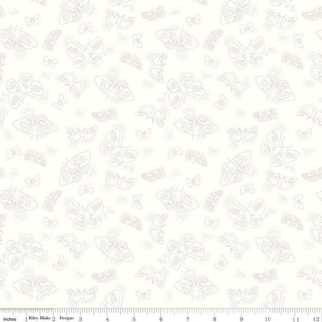 HUSH HUSH - Flutter - Low Volume Quilting Cotton Fabric - by Citrus and ...