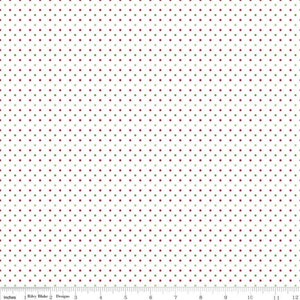 SWISS DOT - Christmas Polka Dots on Solid White Quilting Cotton Fabric - by Riley Blake Designs - SC660-CHRISTMAS