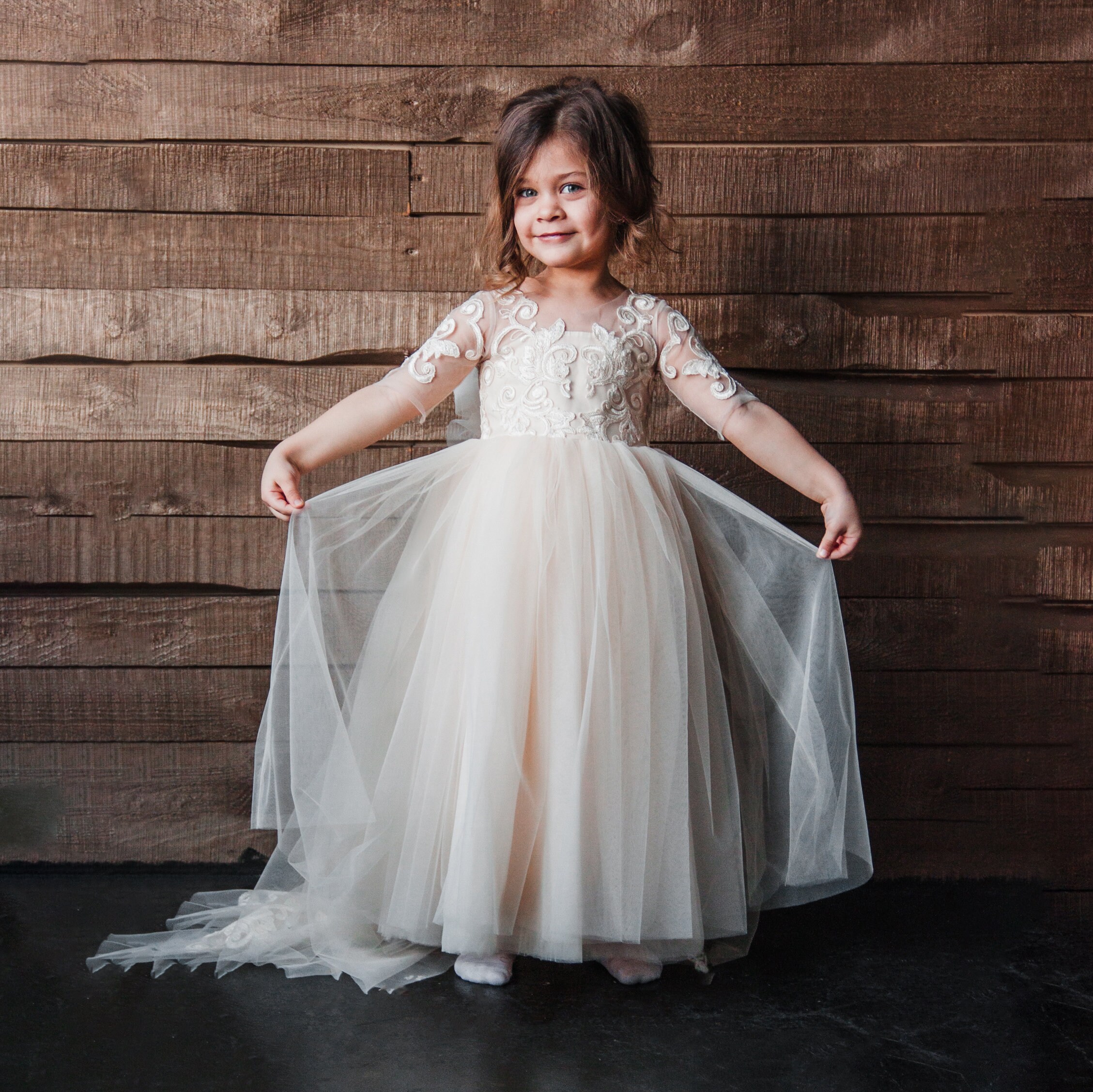 Long Sleeve Flower Girl Dress Toddler Flower Girl Dress - Etsy UK
