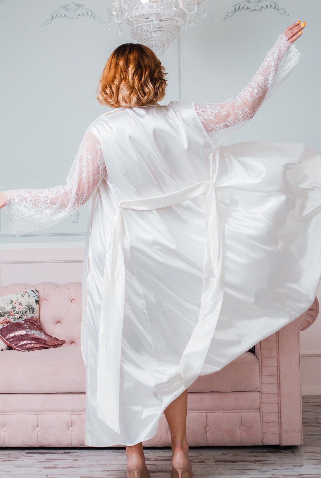 Bride Robe for Wedding Day Long White Bridal Robe Long Etsy