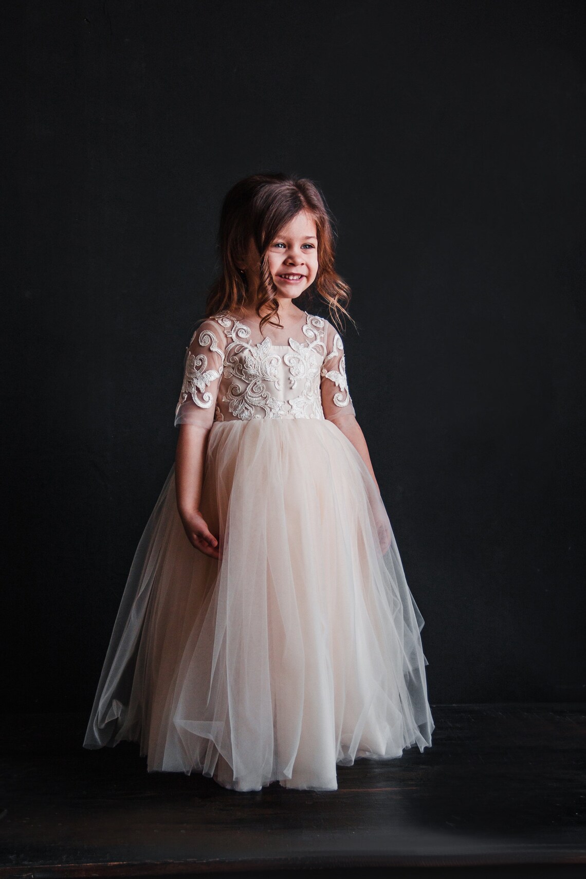 Long Sleeve Flower Girl Dress Toddler Flower Girl Dress Etsy
