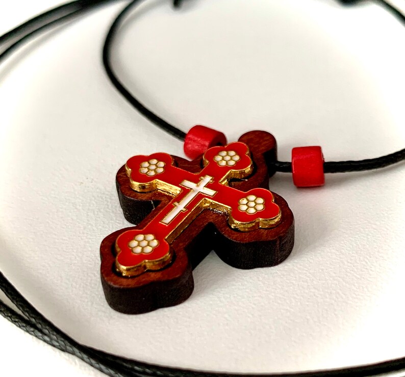 Orthodox cross Wood cross necklace Etsy