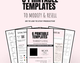 6 modelos imprimíveis + configuração com Canva e Etsy