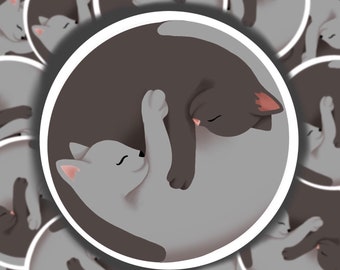 Cat yin yang sticker