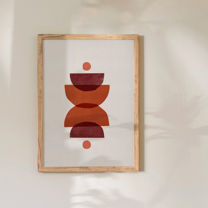 Mid Century Modern Printable Wall Art Digital Prints Boho Decor Wall Decor Abstract Art Print Downloadable Prints Mid Century Burnt Orange