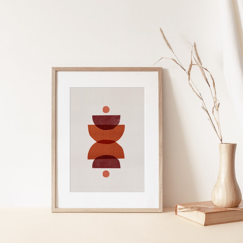 Mid Century Modern Printable Wall Art Digital Prints Boho Decor Wall Decor Abstract Art Print Downloadable Prints Mid Century Burnt Orange