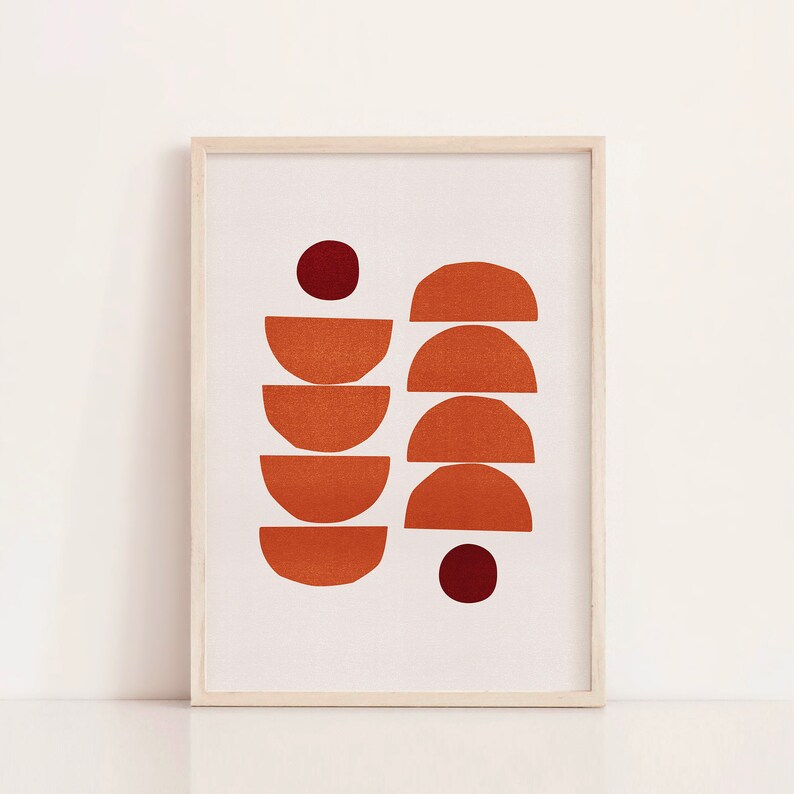 Burnt Orange Abstract Printable Wall Art Digital Prints Boho Etsy