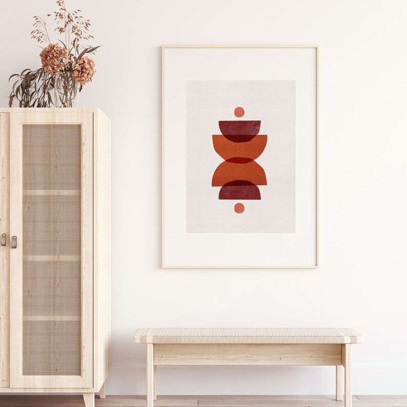 Mid Century Modern Printable Wall Art Digital Prints Boho Decor Wall Decor Abstract Art Print Downloadable Prints Mid Century Burnt Orange