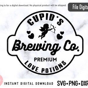 Cupid&#39;s Brewing Co Premium Love potions Svg Png Dxf High Resolution Instant Download Digital file