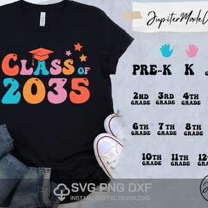 Class of 2035 Grow With Me Class shirt Svg Back to School Svg PNG DXF DIY High Resolution Instant Download Digital files