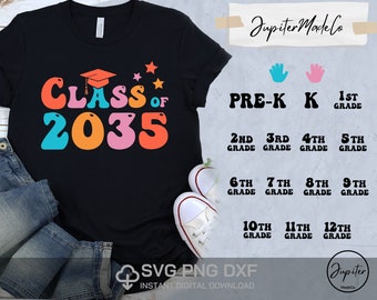 Class of 2035 Grow With Me Class shirt Svg Back to School Svg PNG DXF DIY High Resolution Instant Download Digital files