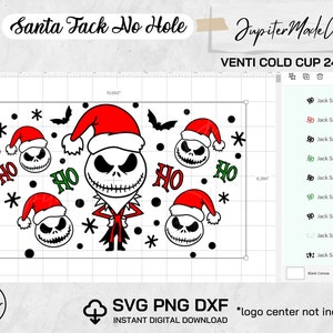 Santa Jack Skellington Head Svg Nightmare Before Christmas Svg Wrap ...