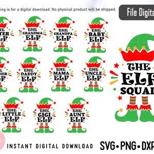 Bundles The Elf squad svg, Elf Christmas svg, Elf Family svg png dxf Funny elf design digital file Circut Silhouette Instant Download