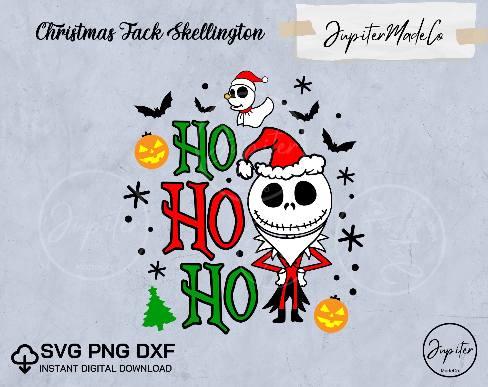 Ho Ho Ho Jack skellington santa claus SVG, Jack skellington