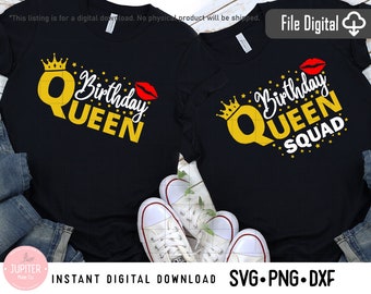Verjaardag Koningin, Verjaardag Squad Svg, Verjaardag shirt Svg, Verjaardag Koningin Shirt Svg, Mijn verjaardag Shirt Cricut digitaal bestand snijden bestand