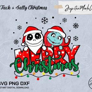 Jack and Sally Merry Before Christmas Svg Png Dxf Dateien für Cricut DIY Hohe Auflösung Instant Download Digitale Dateien