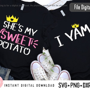 Ella es mi batata I yam svg, He's my sweet potato I yam svg png dxf design digital file Circut Silhouette Instant Download