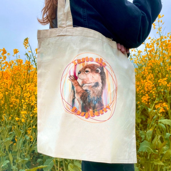 Bolsa de tote de nutria, Bolsa de comprador de nutria, Obra de arte de nutria, Bolsa de comprador, Ecológico, Regalo de nutria, Bolsa de lona, Pintura de nutria, Nutria linda, Nutrias