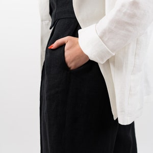 The Ilva 100% Hemp Suit Jacket with Shawl Lapel. Elegant Women's Jacket, Vegan, Sustainable Fashion, Stylish White Jacket, Custom Made image 6