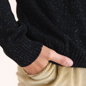 Men's Wool Sweater Starry Night, Knitted Warm Pullover, European Wool, Half Zip Jumper, Made in Europe image 7